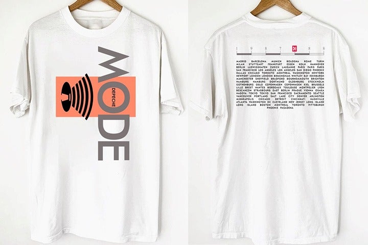 Depeche Mode 1987-1988 Music For The Masses Tour T-Shirt Depeche Mode T-Shirt De