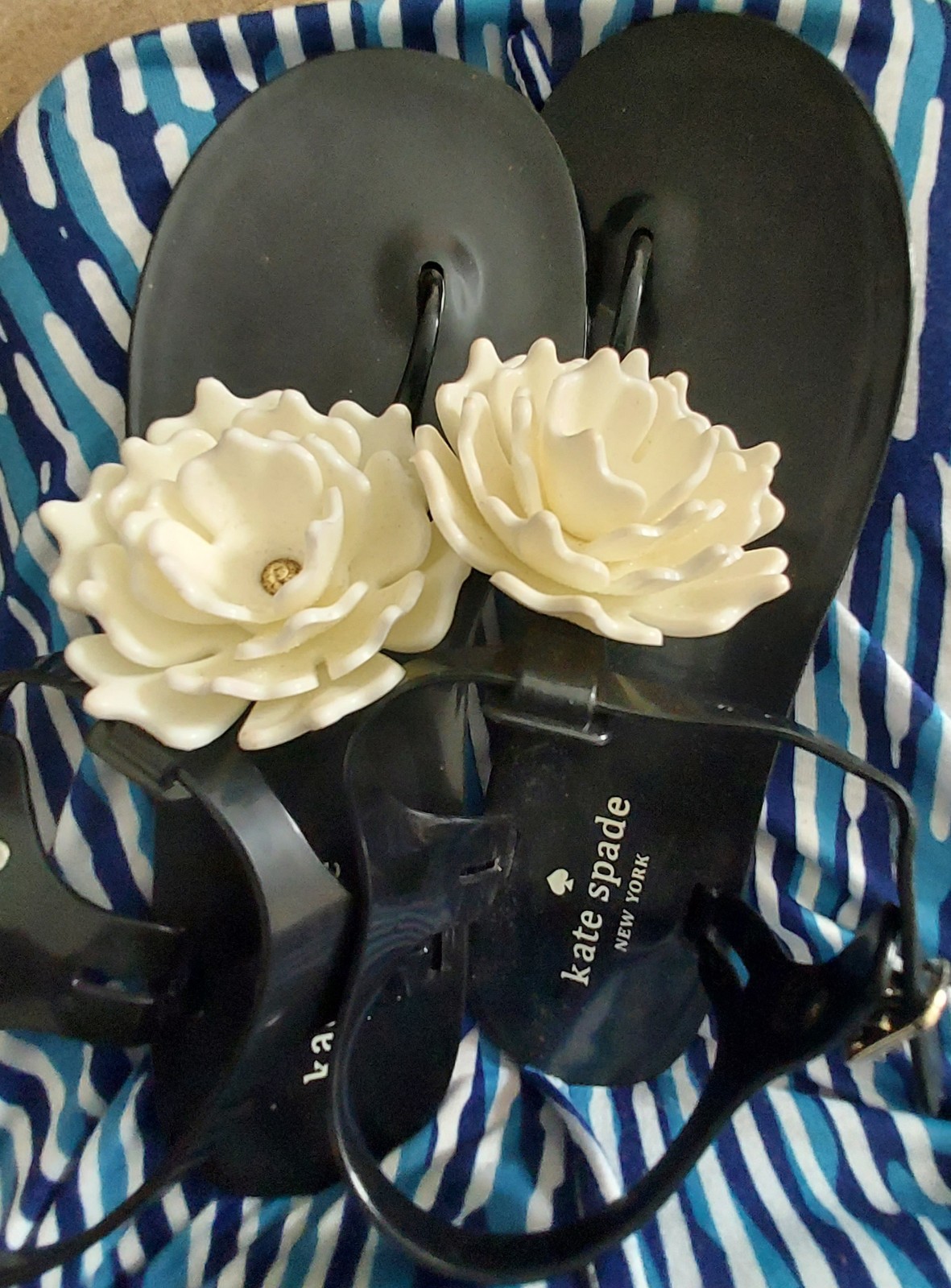 Brand New Kate Spade Jelly Sandals with White Flower
