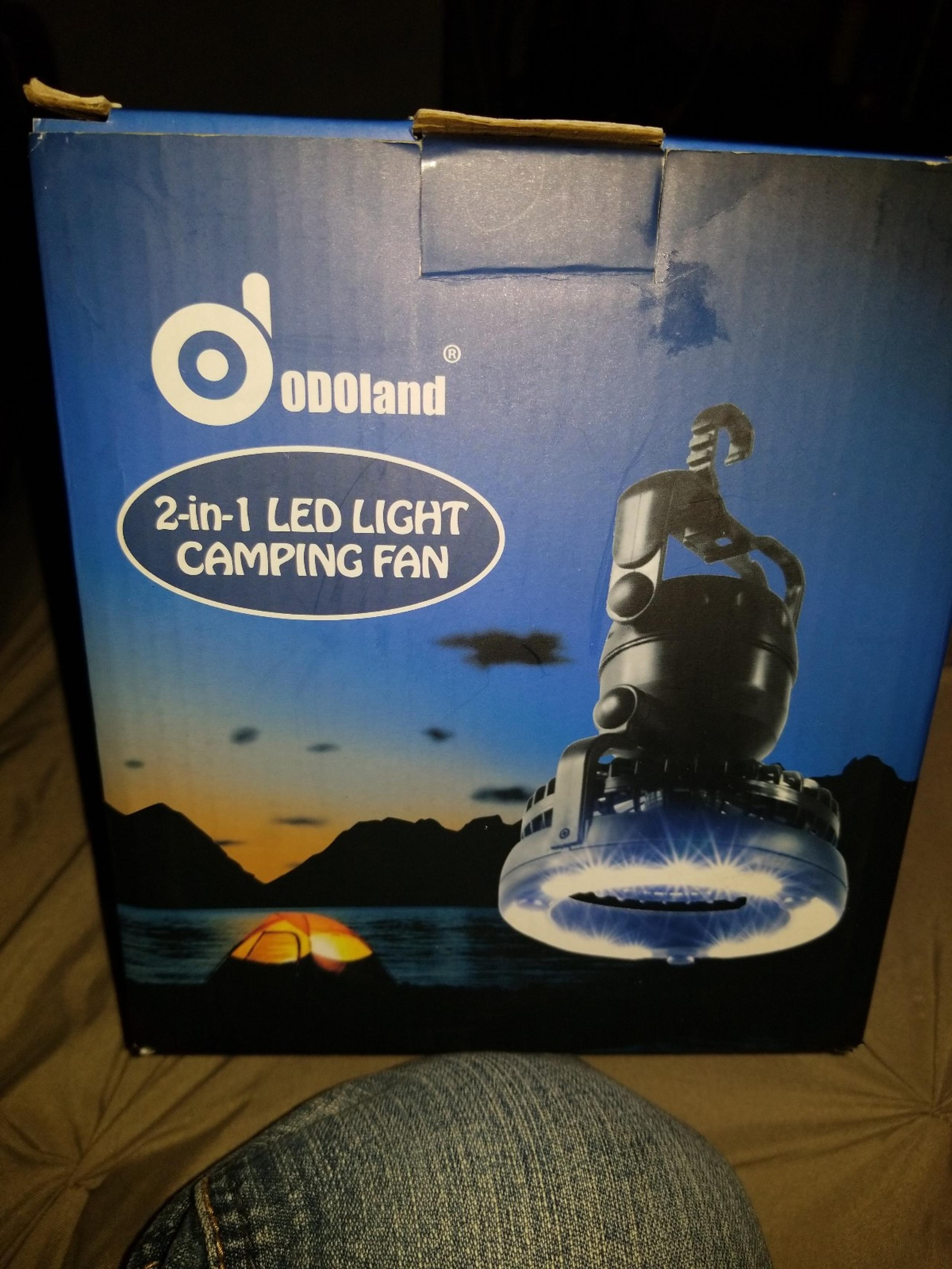 2 in 1 led light camping fan