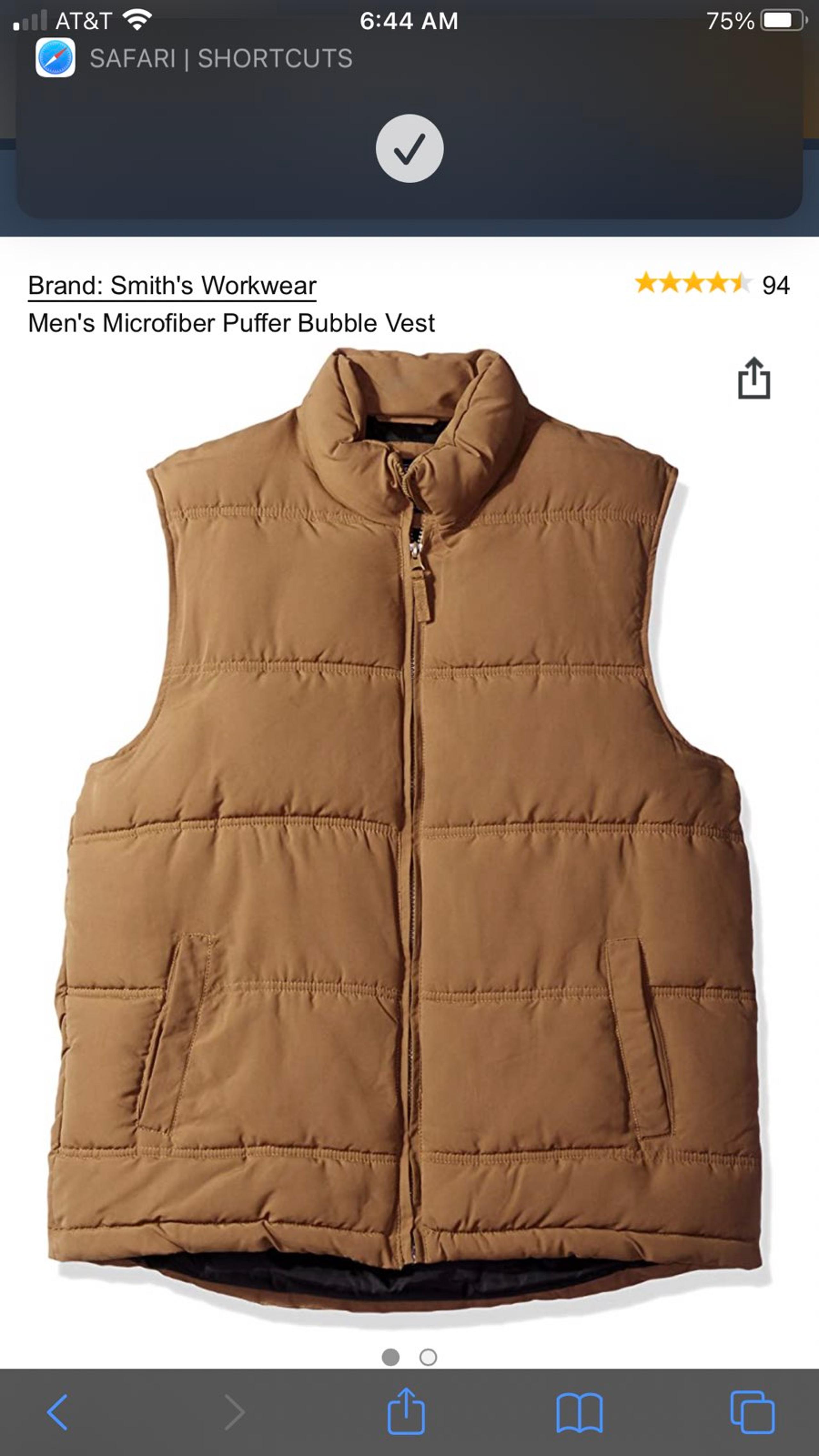 NWT Mens Puffer Vest