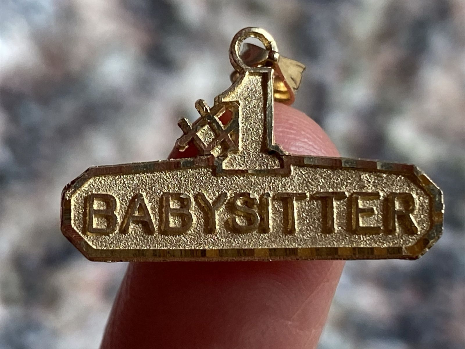 14K Yellow Gold “#1 Babysitter” Charm