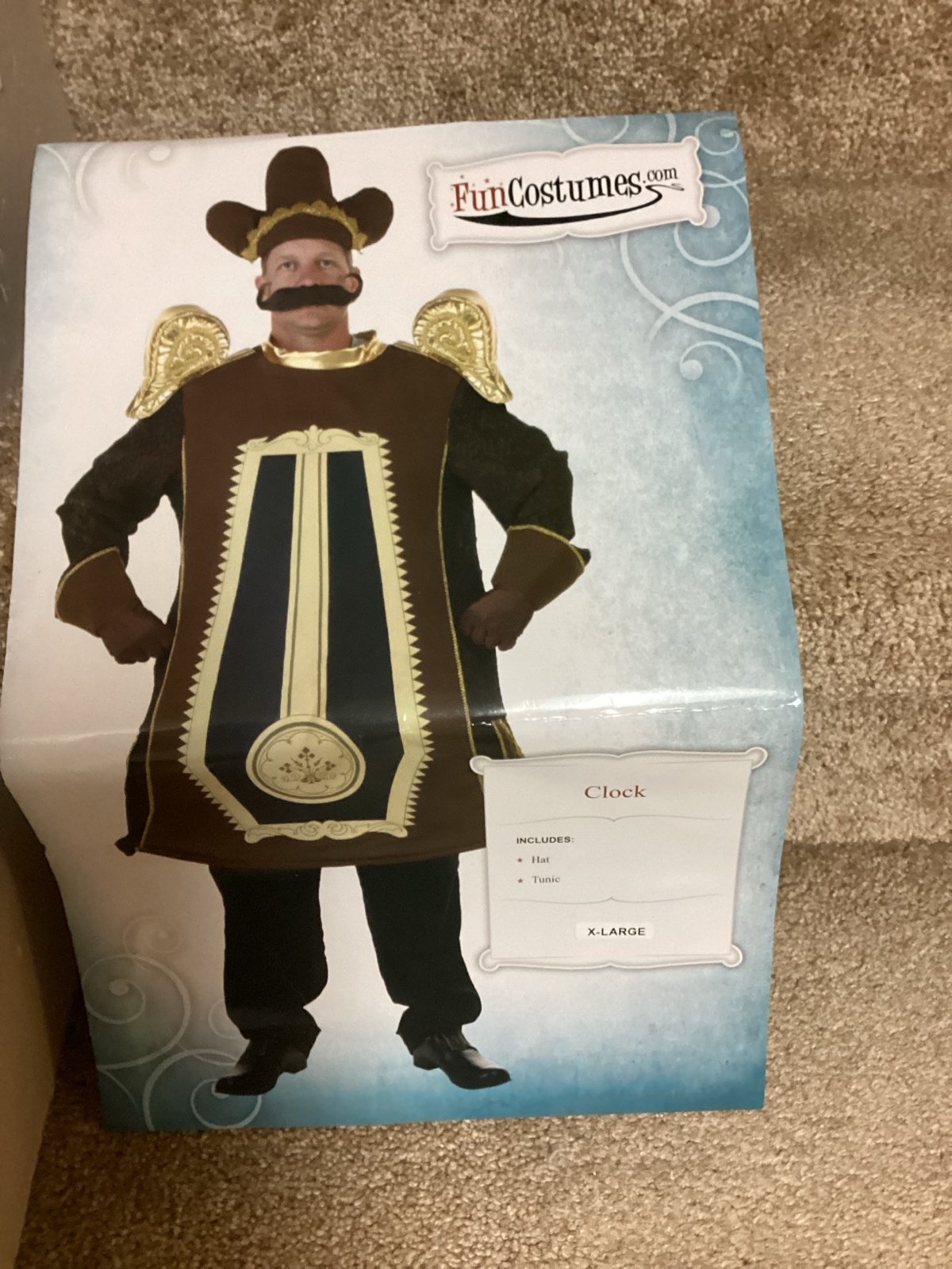 Costume Beauty and the Beast Cogsworth Clock men’s XL