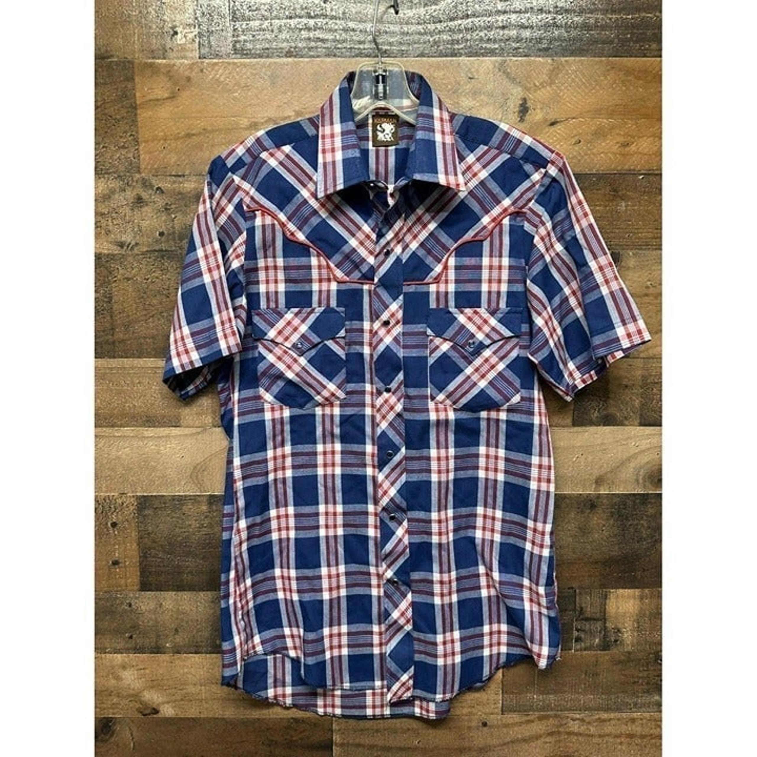 VTG Karman Men's Short Sleeve Pearl Snap Size 15 *Made in USA8