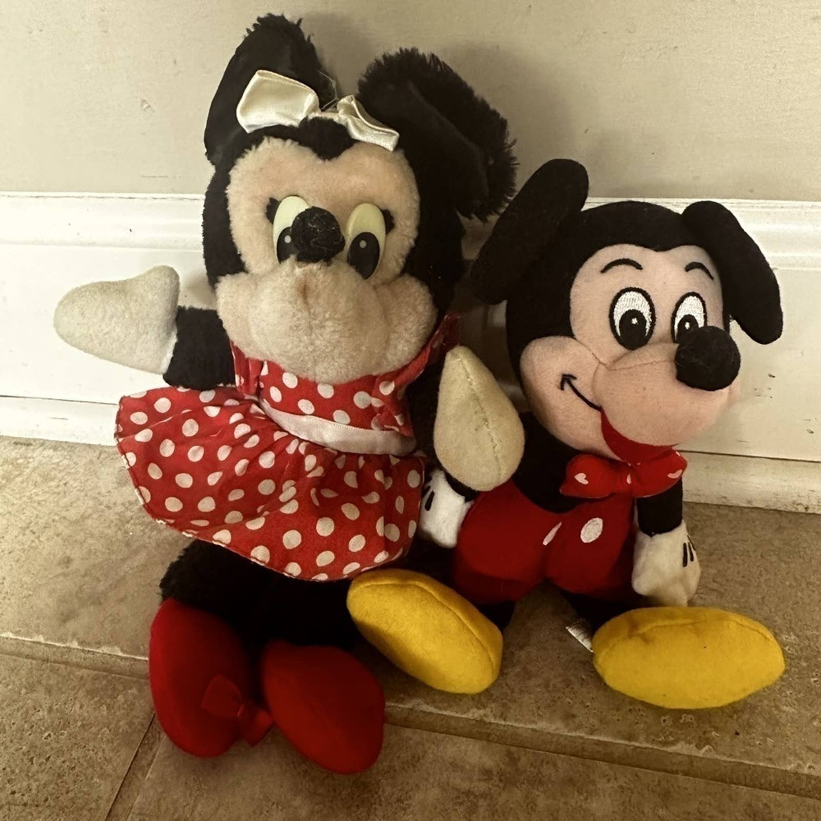 Vintage Mickey and Minnie plush Disney 1990 s stuffed animal collectable