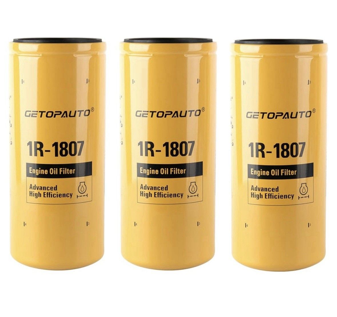 3Pcs Oil Filter 1R-1807 for CAT 235B 312D 320B 320D 322B 3116 3126 3126B 3306B