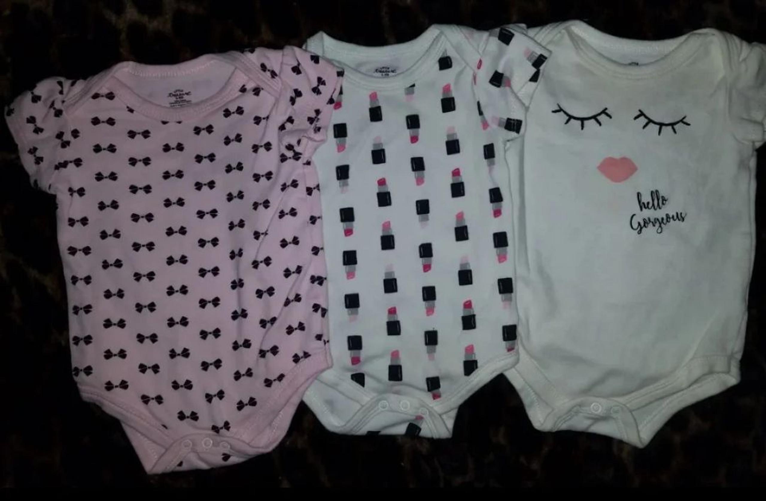 Lot of 3 Adorable Girl (6-9M) Onesies NW