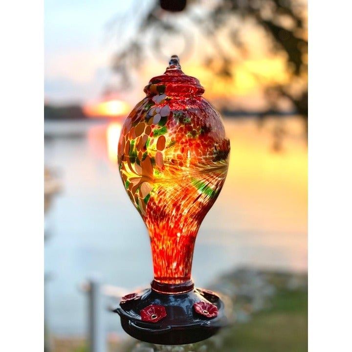 Hummingbird Feeder Never Fade, 36 Fluid Ounces, Feeding Metal Stations - Red