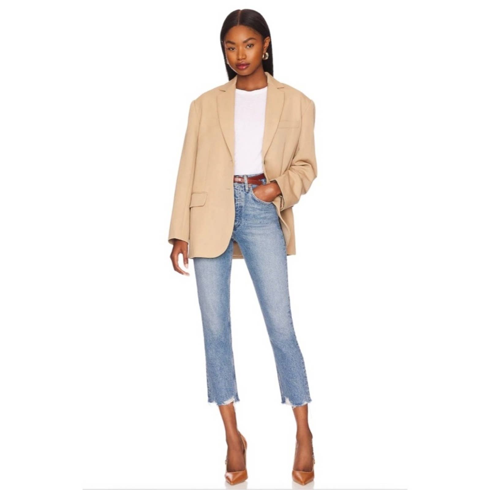 NWT AGOLDE Riley High Rise Straight Crop Jeans Haven