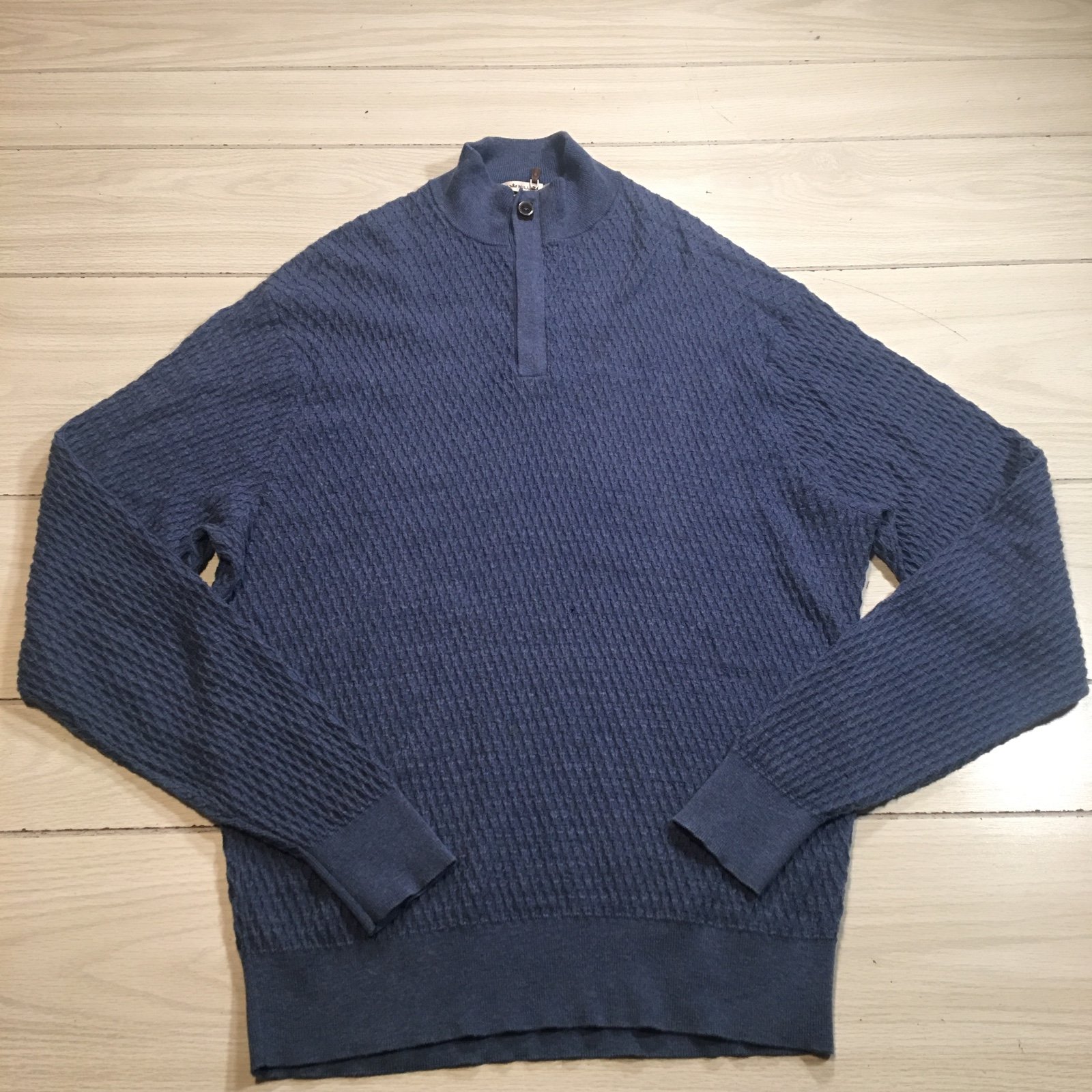 Peter Millar Merino Wool Cotton Blend 1/4 Zip Golf Sweater Men's XXL Blue