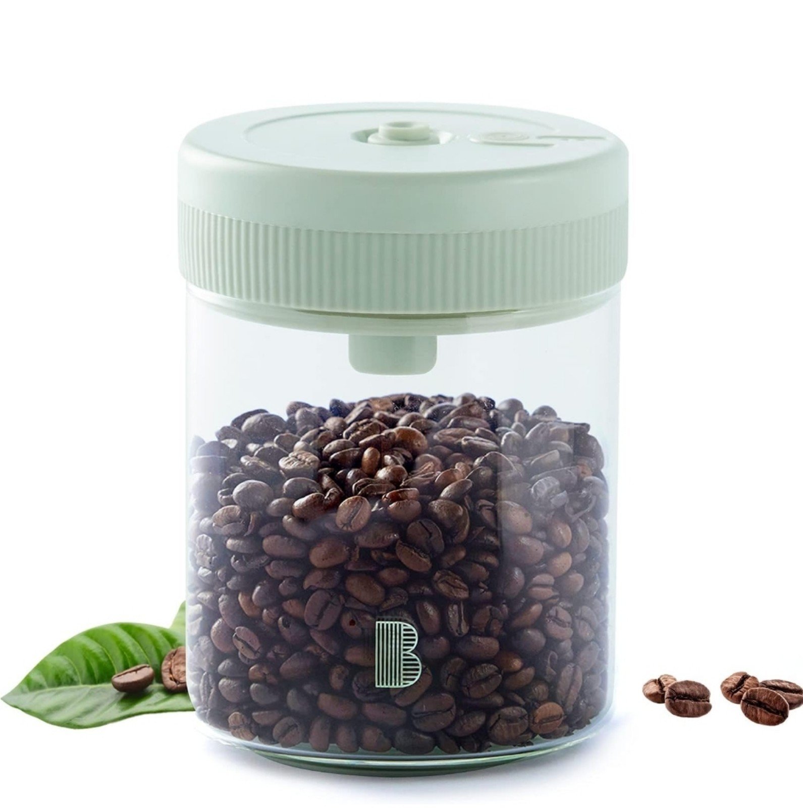 Vacuum Food Storage Container With Spoon, One-Click Automatic Exhaust Vacuum Cof