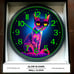 Glow In The Dark Wall Clock Music Studio Lounge Cat Wall Clock New!