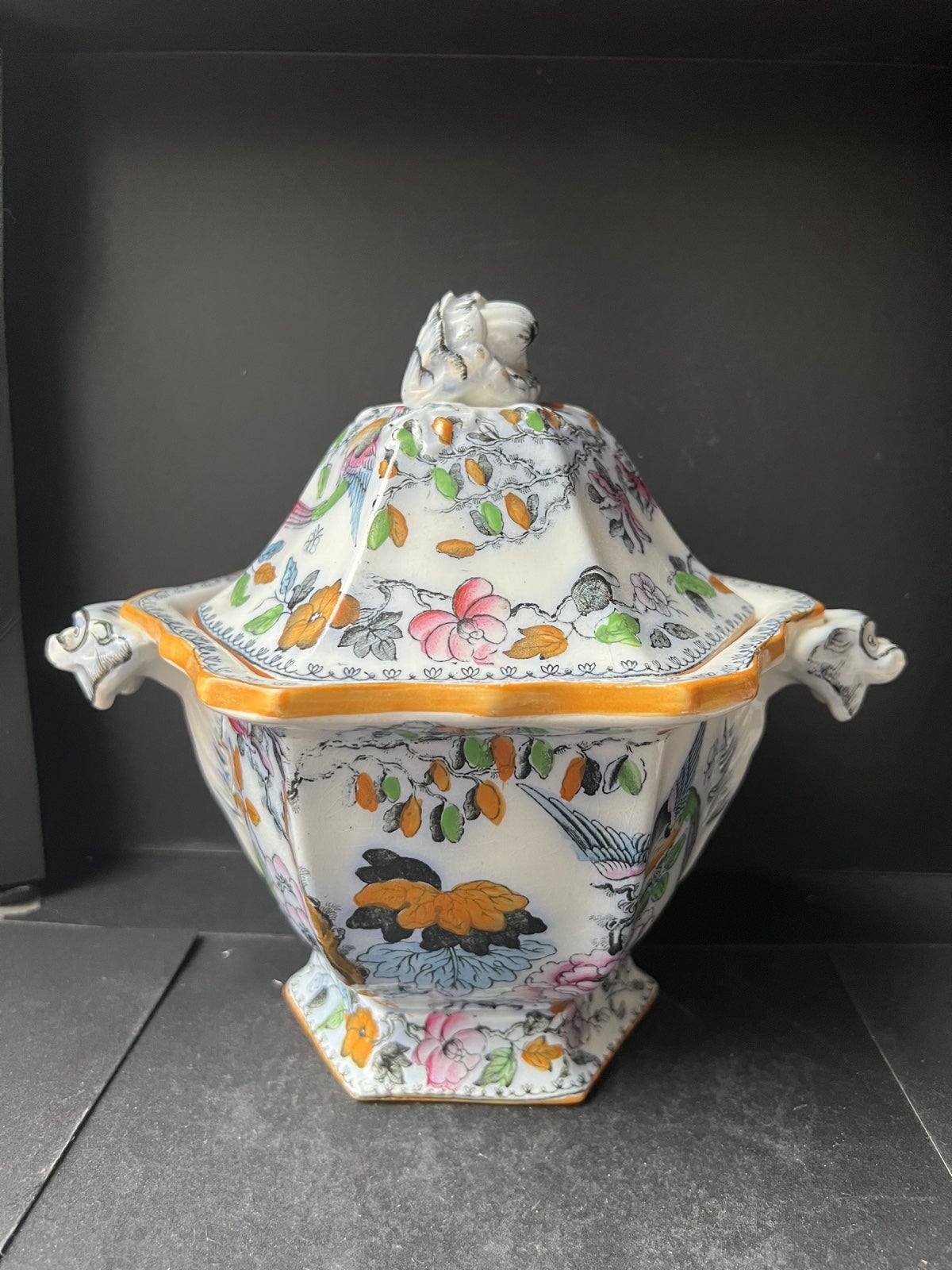 Antique English Ironstone Hanley Tureen by c1881 Ashworth and Sons