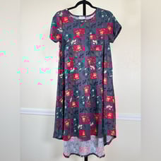 Small LuLaRoe Carly Swing Dress Floral Print High-Low Flowy Relaxed Fit Comfy