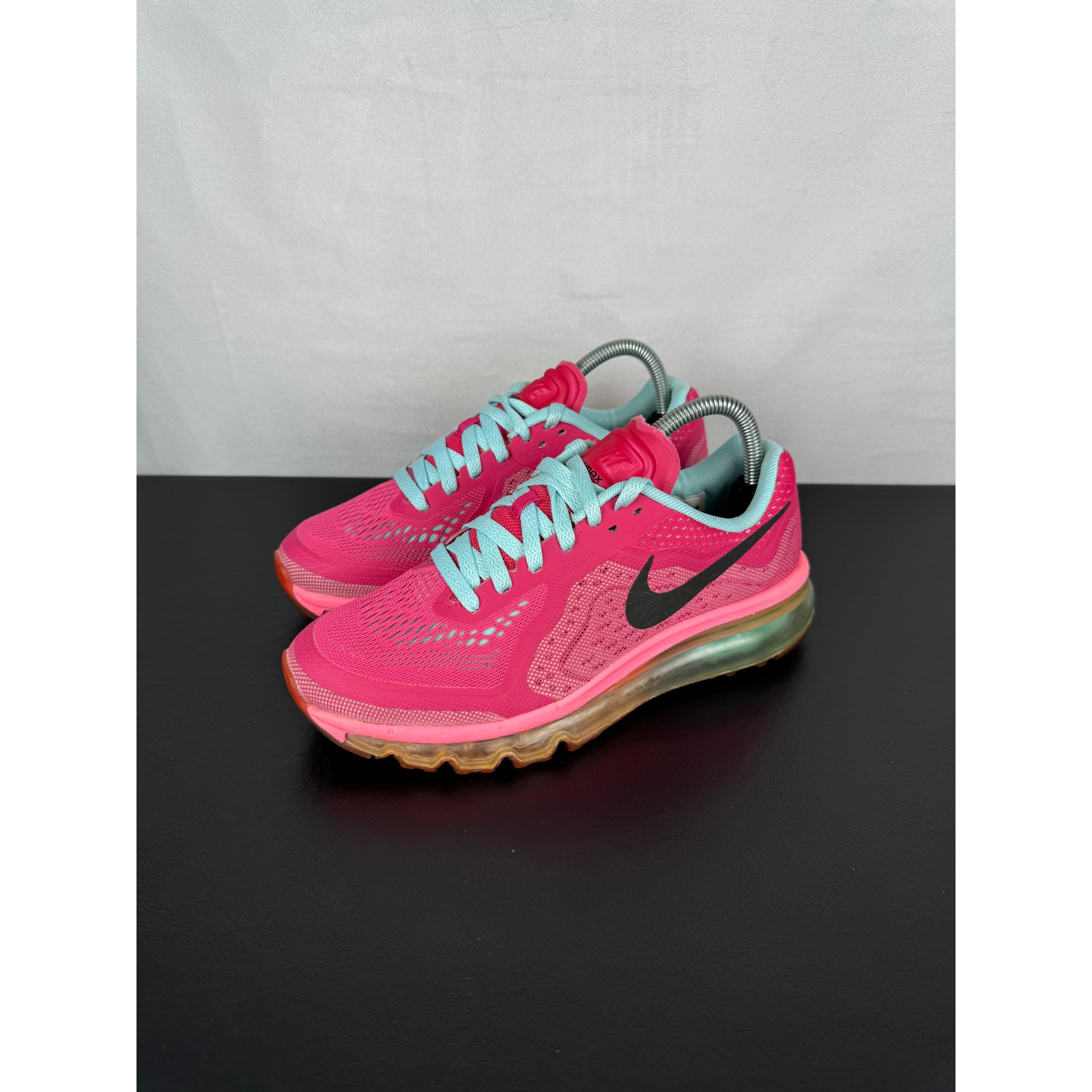 Nike Air Max 2014 Vivid Pink Light Blue Sneaker Shoes Youth Size 6Y