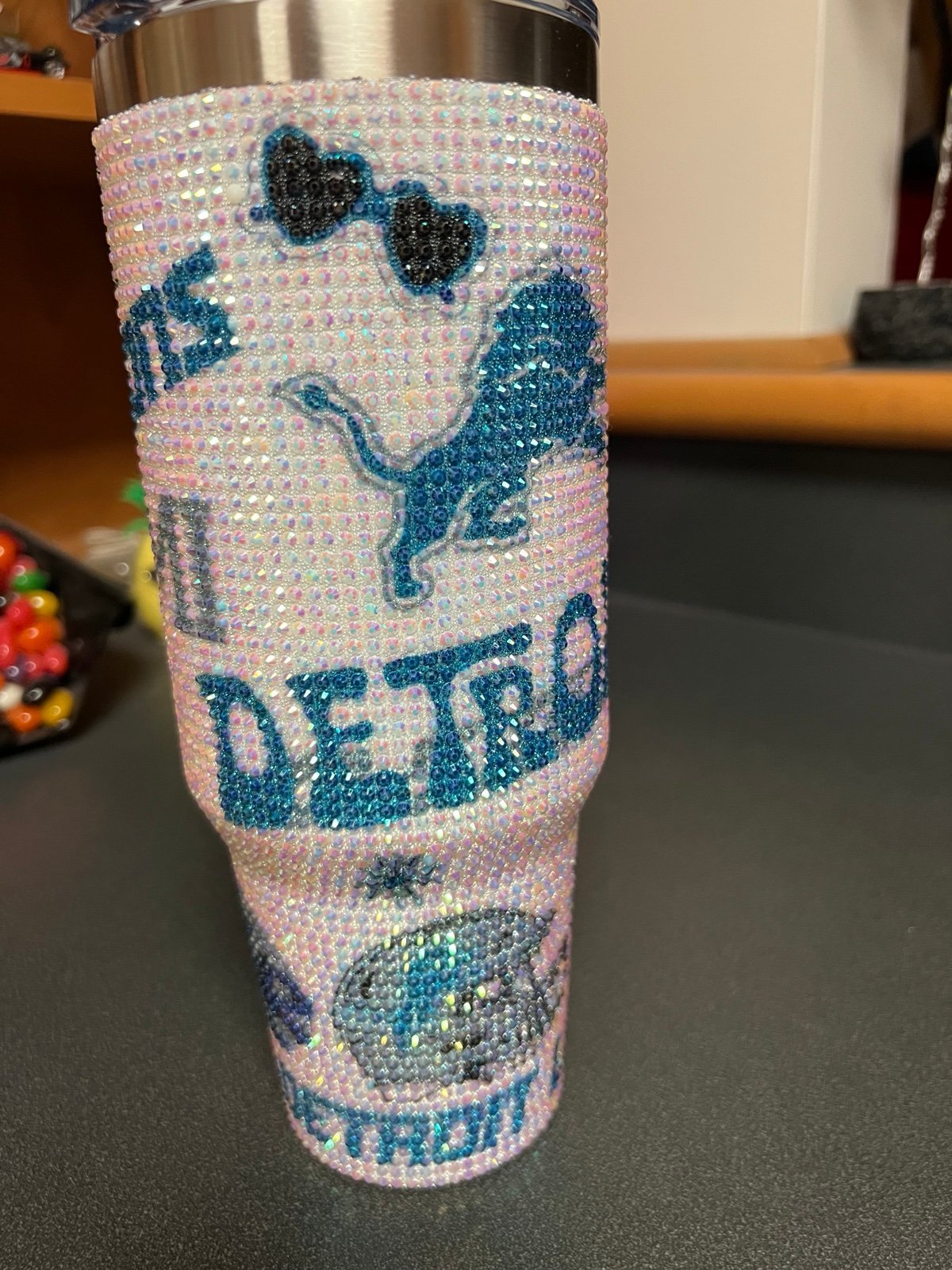 Detroit Lions Bling Tumbler