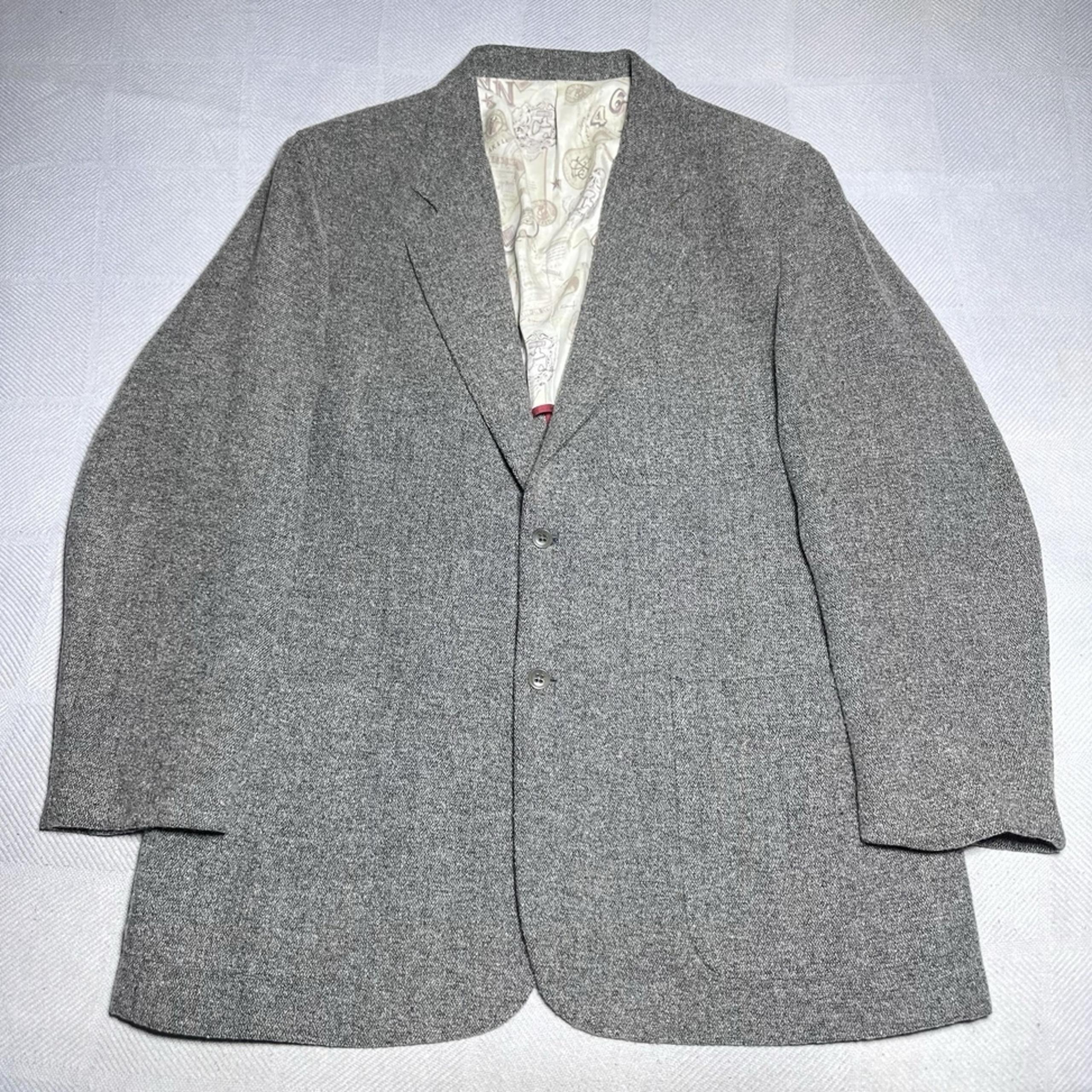 Nat Nast Gray Wool Cashmere Unstructured Two Button Sports Coat Blazer Size XL