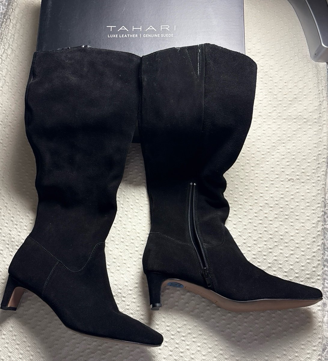Tahari  Genuine Leather ( Suede)  Black Boots, BrandNew, 6.5