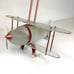 Vtg Airplane Art Deco Ceiling Pendant Light Frosted Glass Acrylic Coppertone