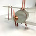 Vtg Airplane Art Deco Ceiling Pendant Light Frosted Glass Acrylic Coppertone