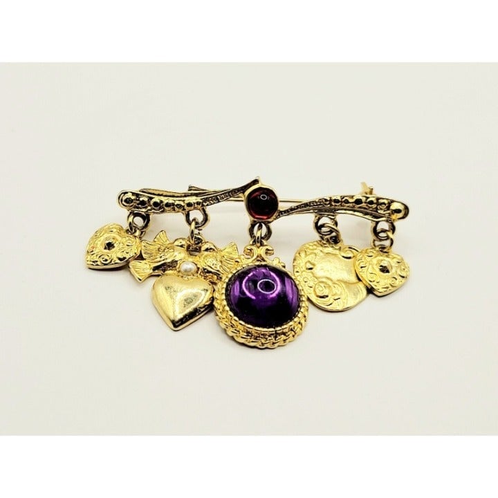 80's Vintage Dangling Brooch (A220)