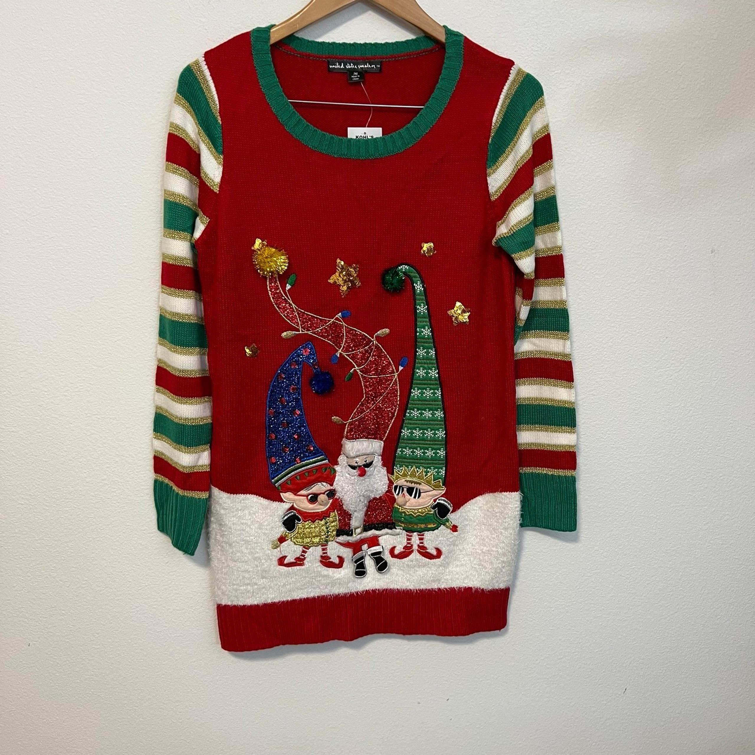 United States Sweaters Ugly Christmas Sweater Dress Tunic
