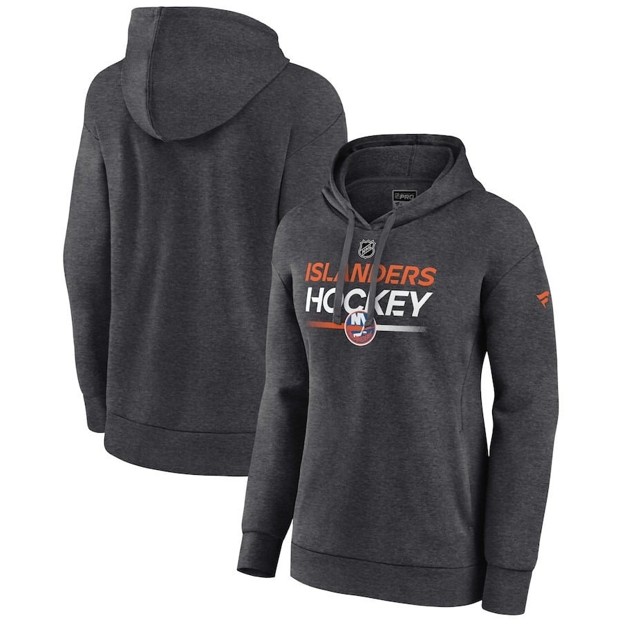 Women's Fanatics Heather Charcoal New York Islanders Authentic Pro Pullover 2XL