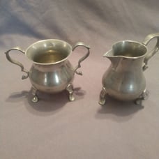 Steiff Pewter Cream & Sugar Set