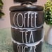 Rae Dunn Black Stacking Mugs and Coffee, Tea and Sugar Stacker