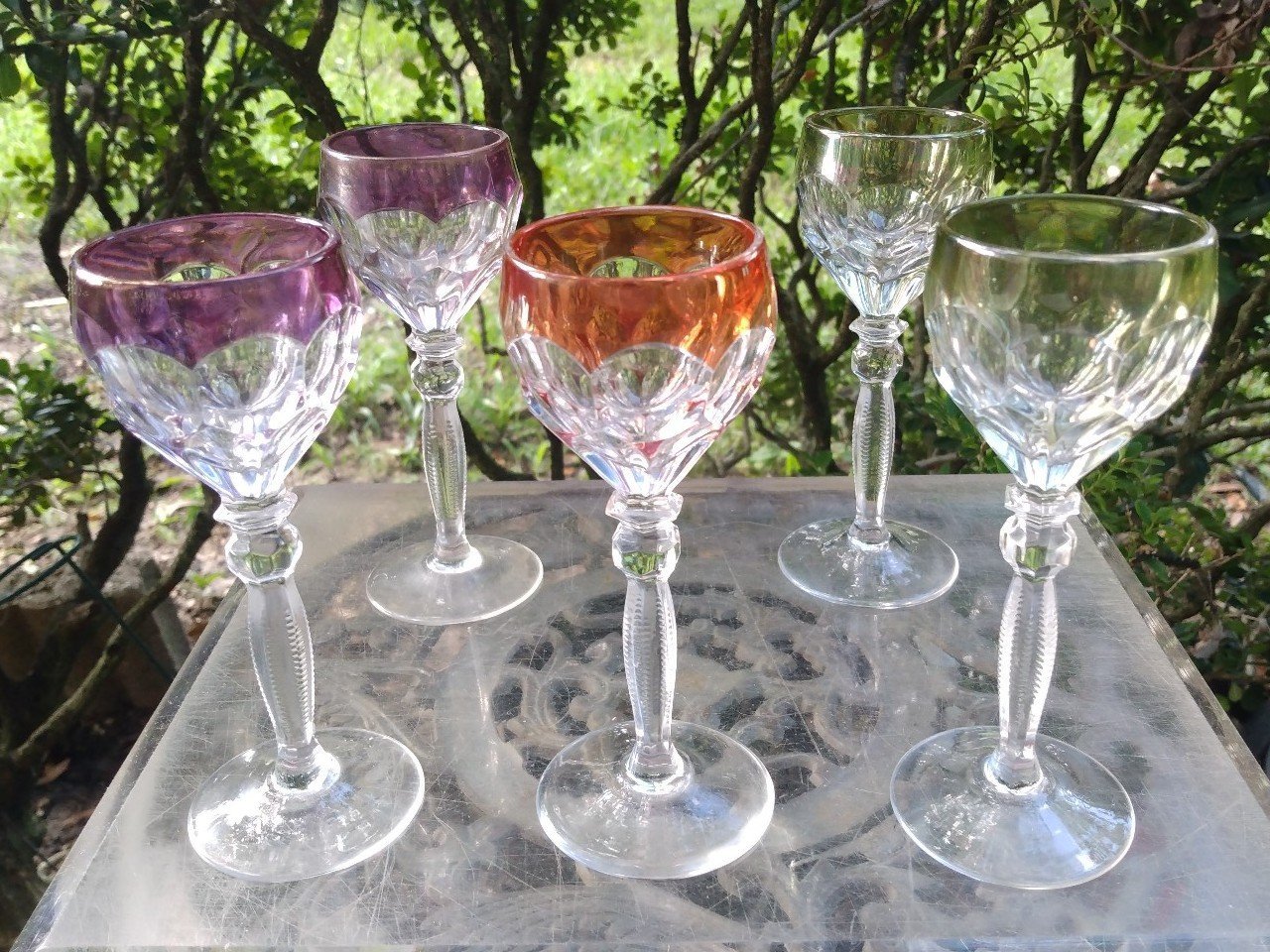 Vintage Anna Hutte Crystal 5 Glasses Lot of 5