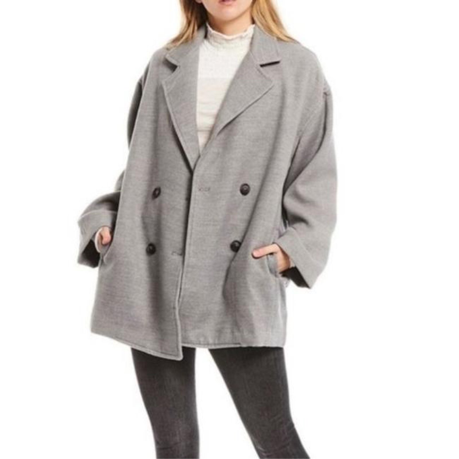Free people Grey Hannah Slouchy jacket