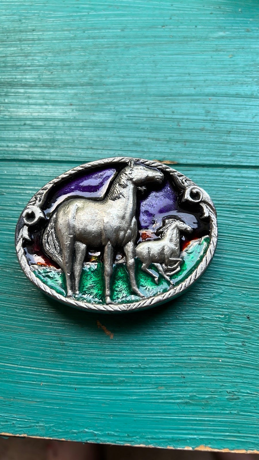 Gorgeous C & J Horse Belt Buckle Western