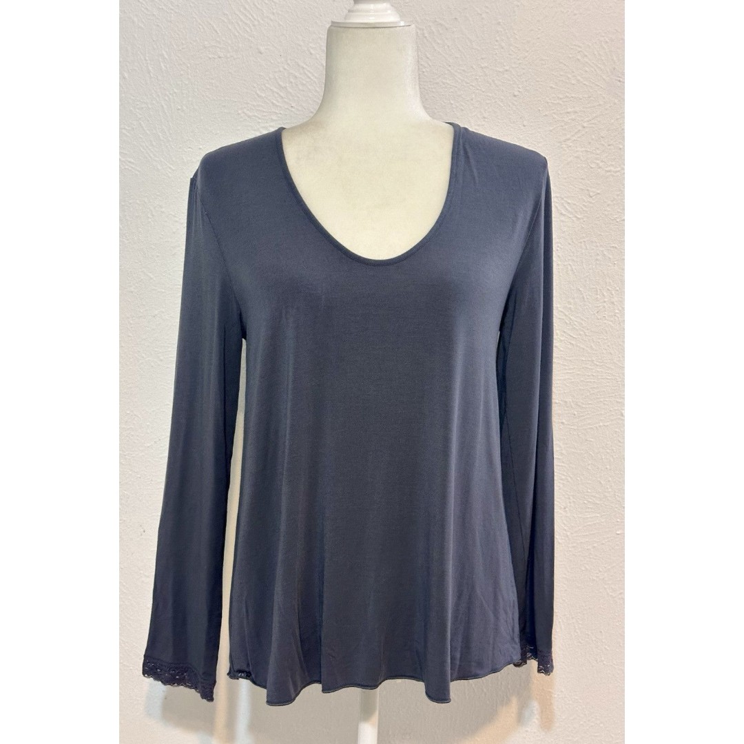 Barefoot Dreams Women Size S Luxe Milk Jersey Long Sleeve Top Athleisure Lounge