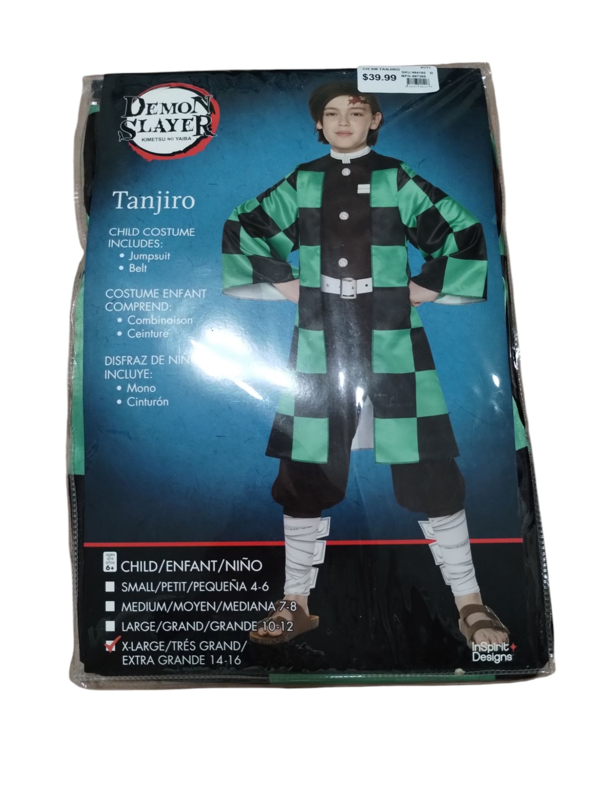 Tanjiro: Demon Slayer (child costume XL 14-16) NEW