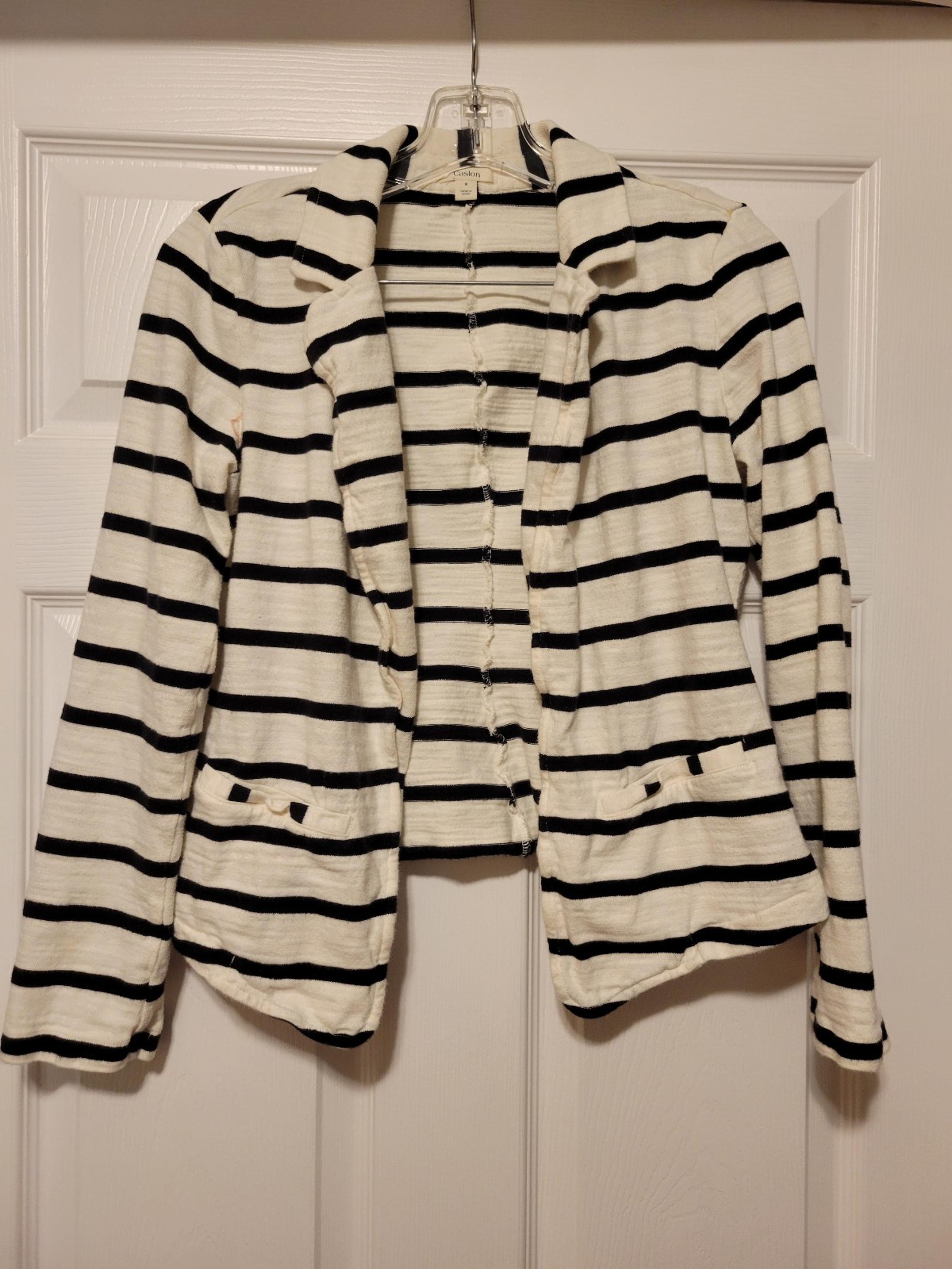 White with Black Stripes Blazer Caslon size S