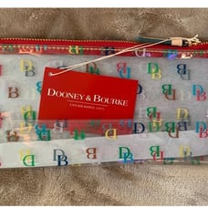 Dooney & bourke it on the go cosmetic pouch Makeup Bag clear multicolor logo New