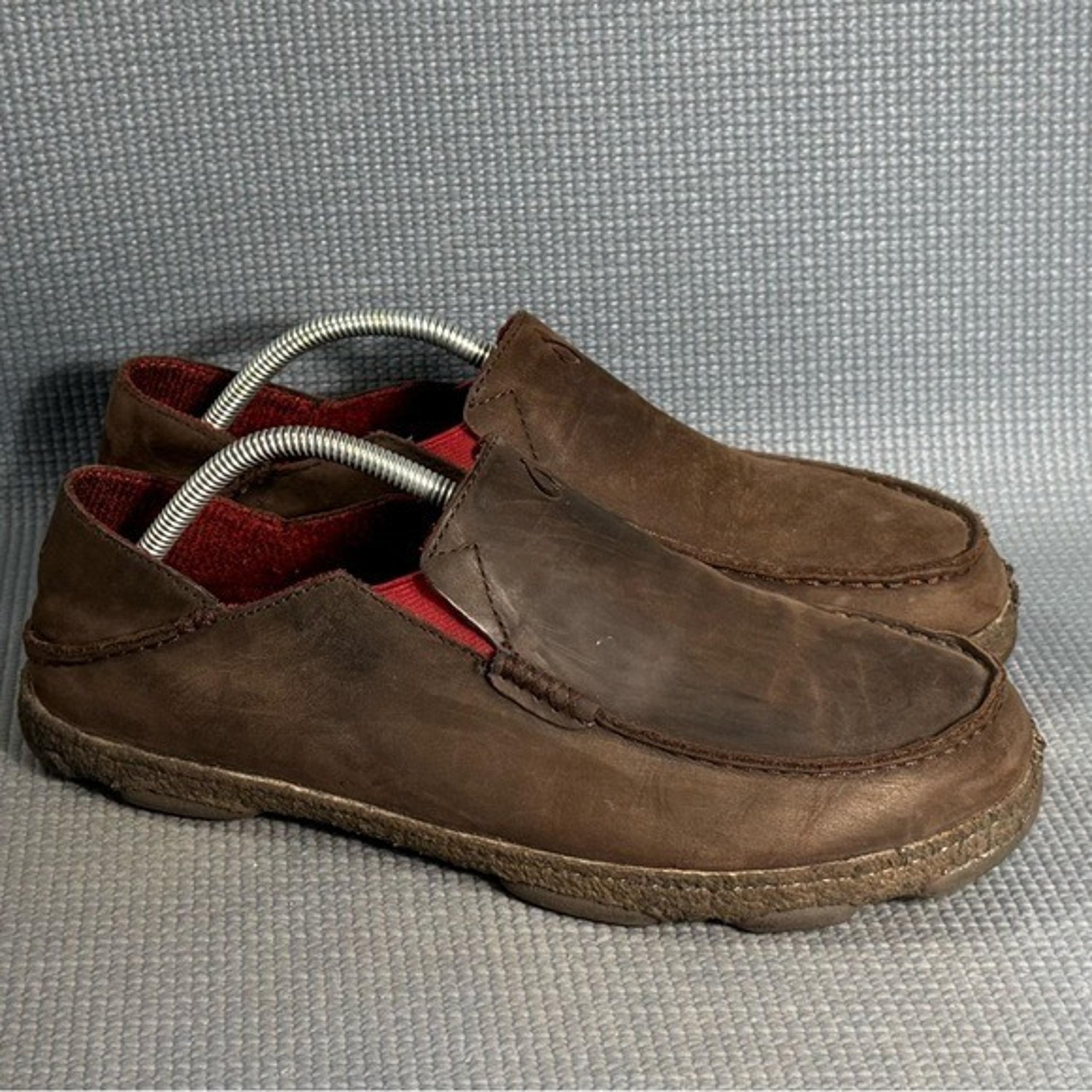 OLUKAI Men’s Moloa Kohana Convertible Slip On Shoes Leather Loafer Size 10