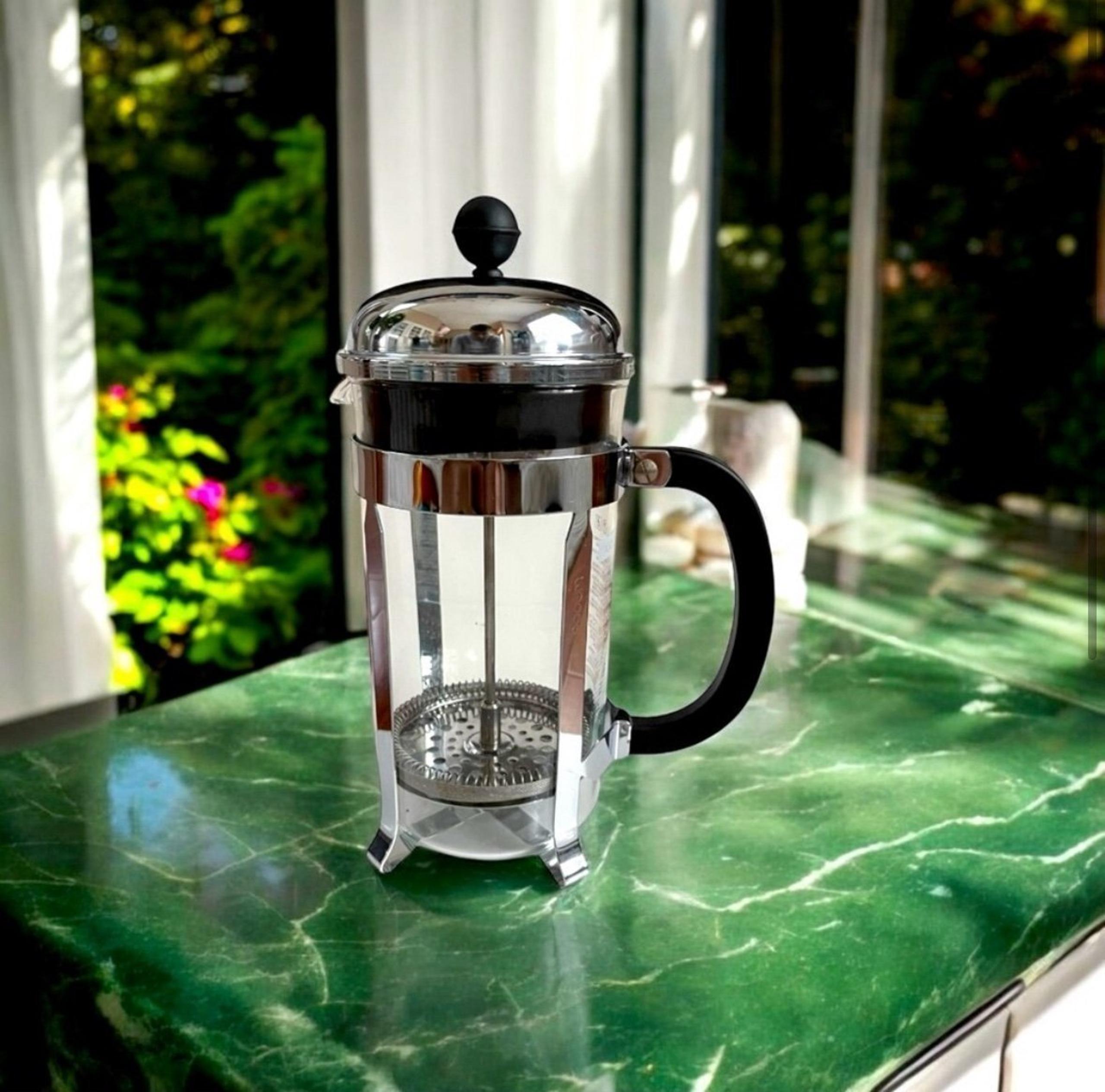 Vintage French Press BODUM Black Stainless Steel Coffee Pot Coffee & Tea Maker