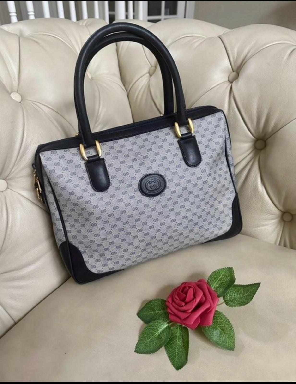 Gucci Micro GG Top Handle Boston Handbag