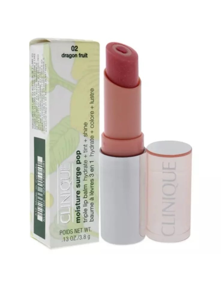 Clinique MOISTURE SURGE POP Triple LIP BALM ~ DRAGON FRUIT ~ Full Size BOXED
