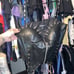 Black vegan leather spike stud Corset with cross M