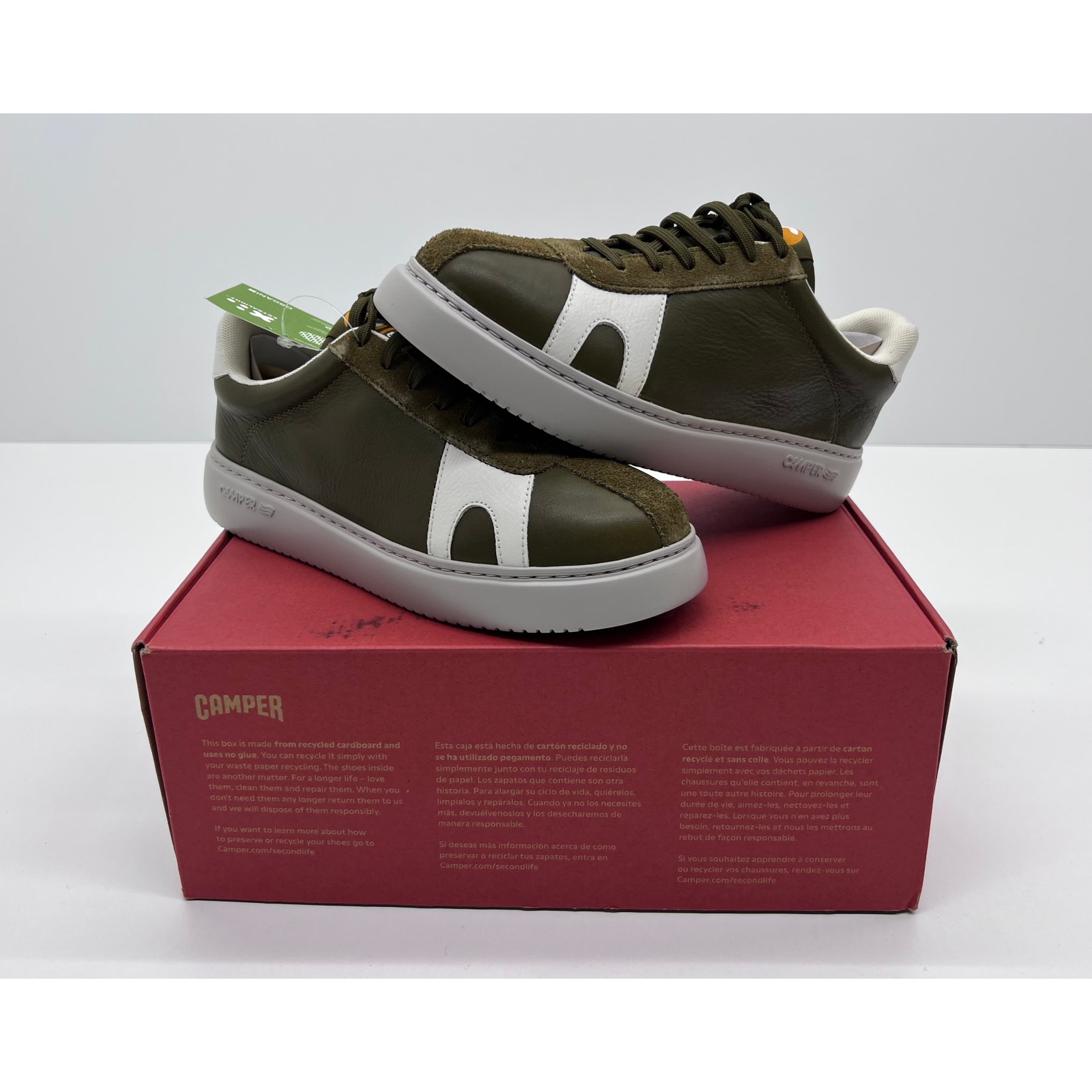 CAMPER MEN'S K100743-011 RUNNER K21 SHOES RUG WEED GREEN SIZE 6 NIB #03S