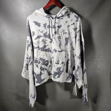 Nike Cropped Sweater Womens XL Gray Tie Dye Oversized Hoodie DM6716-010 New