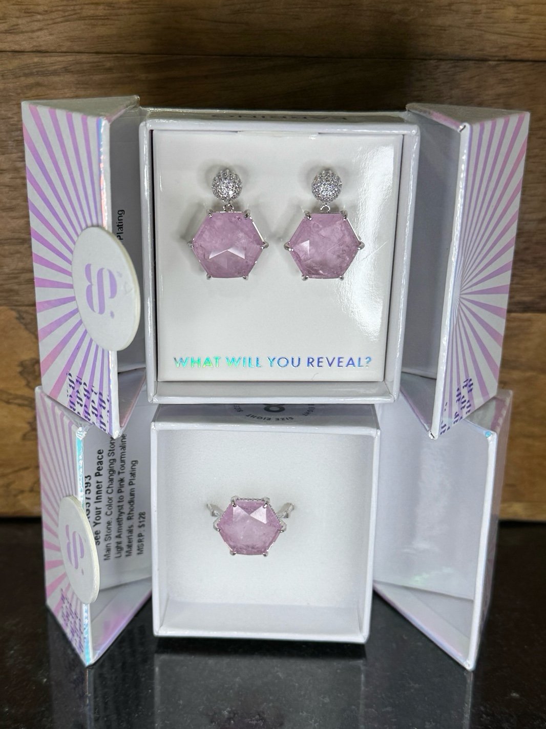 Bomb party mental health awareness matching earrings and ring size 8