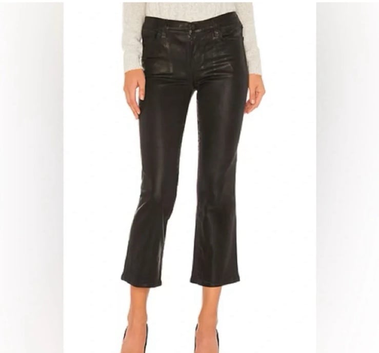 Jbrand Selena black coated crop denim