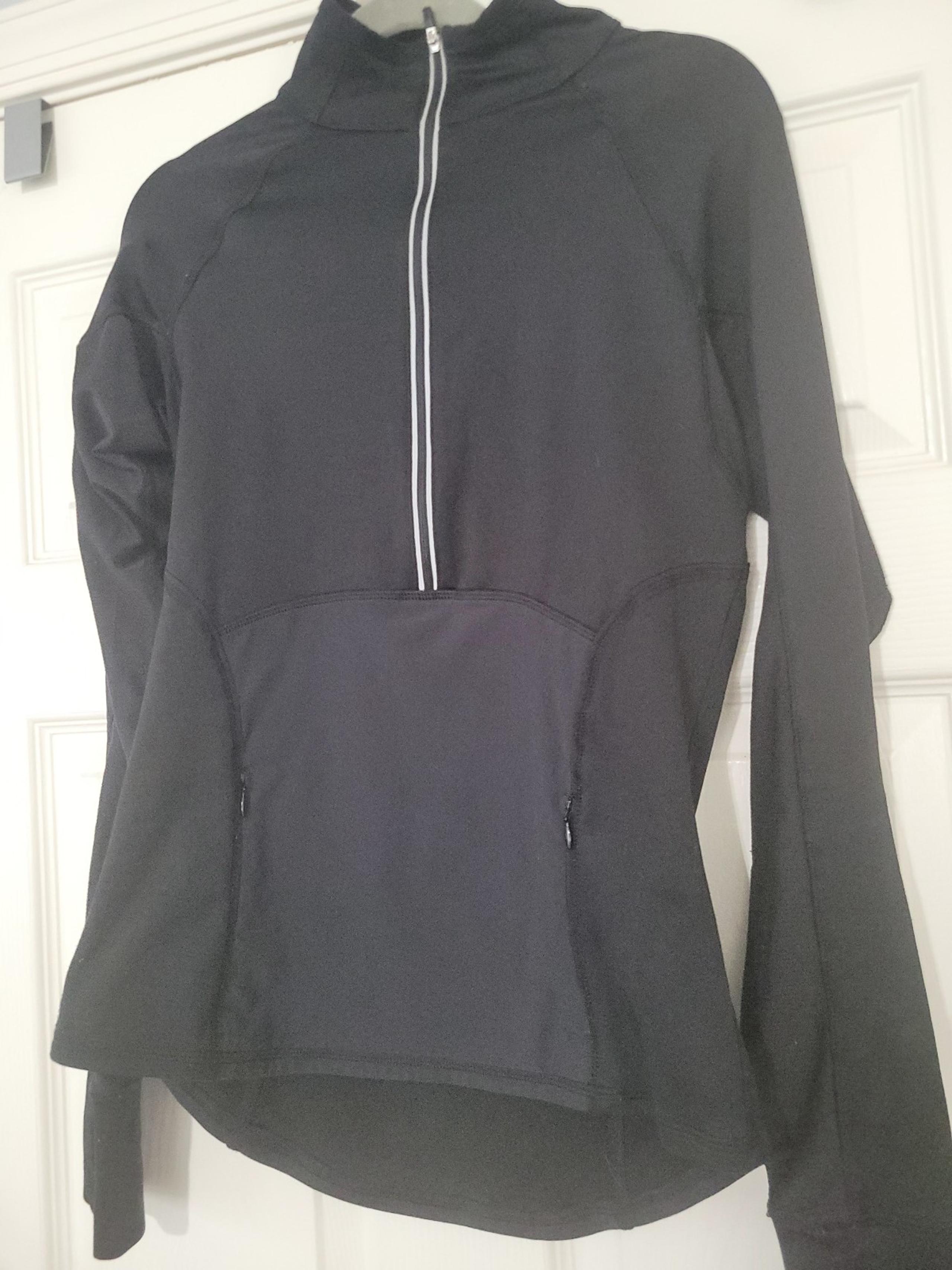 Athleta Womens Pullover 1/4 Zip Athletic Running Workout Black Activewear Jacket