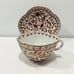 Antique Fischer & Mieg Royal Vienna Style Raspberry Floral Tea Cup Saucer