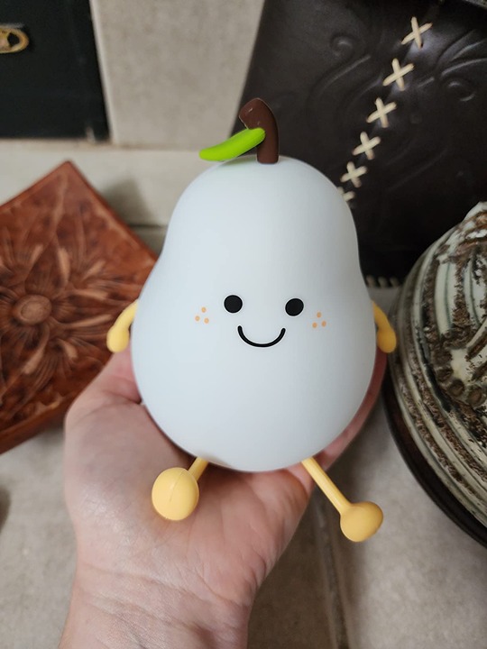 Cute Silicone Night Light for Kids Dimmable Pear Lamps