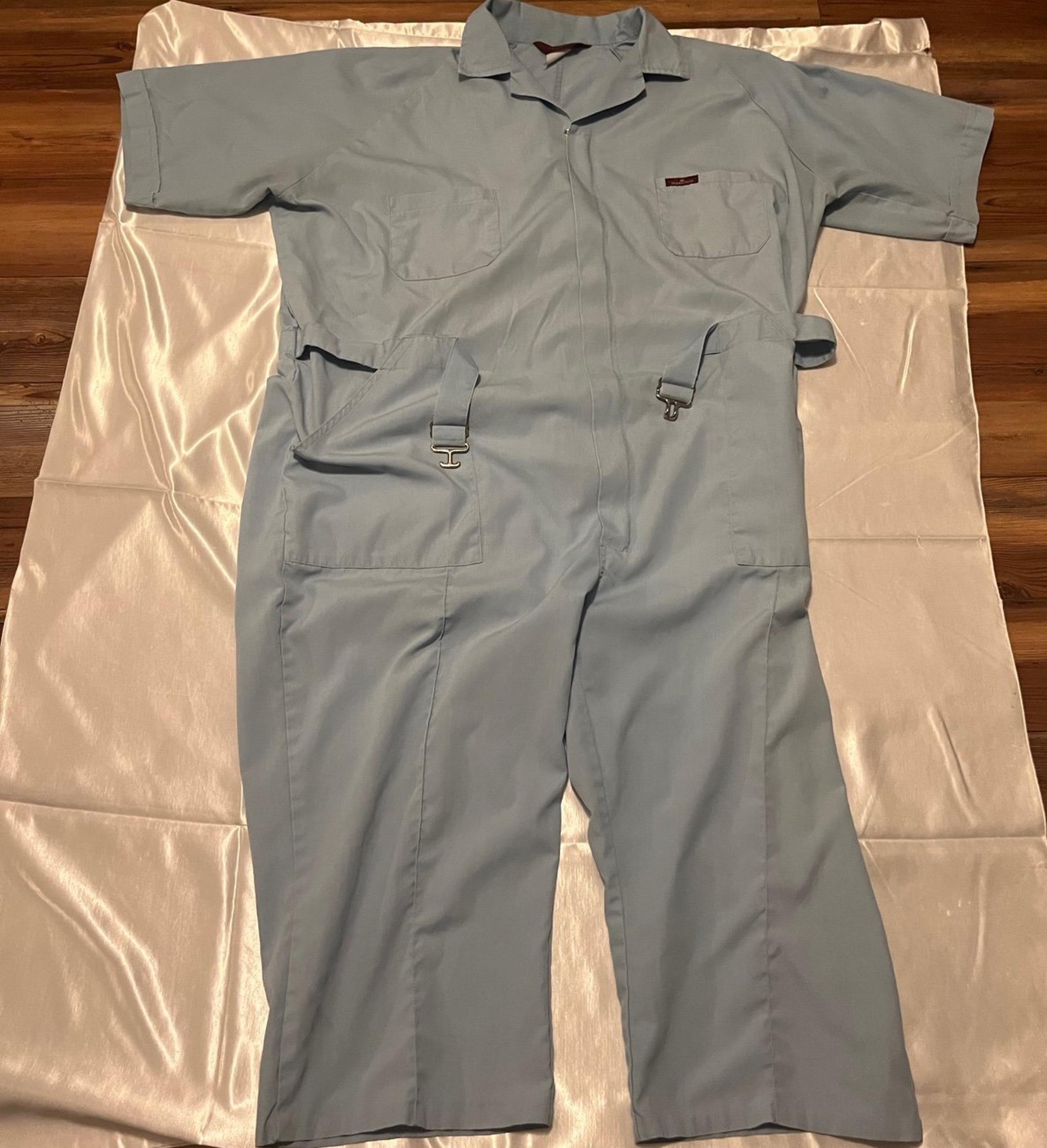 Vtg Rare Light Blue Jumpsuit /Work Coveralls ParaSuit Mens Large Mechanic Xl Fit - Dickies