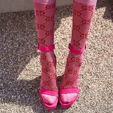 Long pink gucci socks