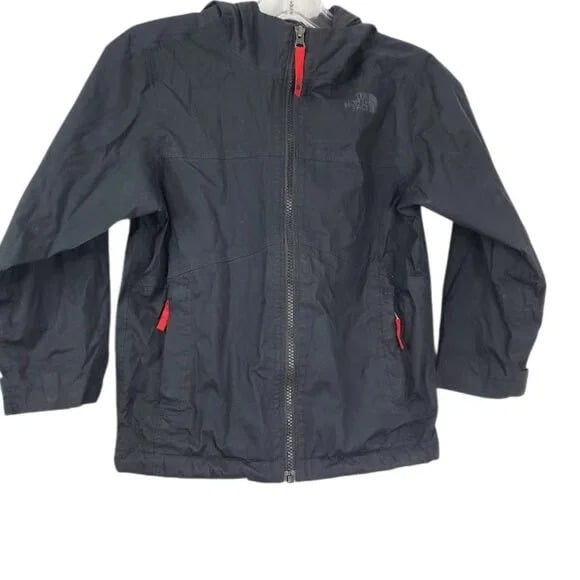 The North Face Boy's Black Long Sleeve Hooded Windbreaker Jacket Size XS